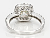 Pre-Owned White Strontium Titanate and White Zircon rhodium over Silver Ring 3.92ctw