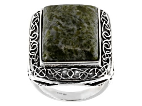 Pre-Owned  Green Connemara Marble Silver Ring