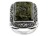 Pre-Owned  Green Connemara Marble Silver Ring