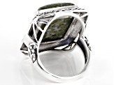 Pre-Owned  Green Connemara Marble Silver Ring