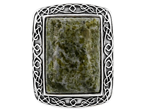 Pre-Owned  Green Connemara Marble Silver Ring