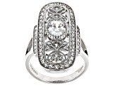 Pre-Owned Cubic Zirconia Rhodium Over Sterling Silver Statement Ring 3.80ctw