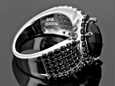 Pre-Owned Black Spinel Sterling Silver Ring 4.25ctw