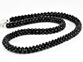 Pre-Owned Black Spinel Sterling Silver Beaded Necklace Approximately 142.91ctw