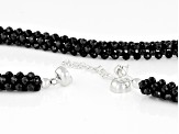 Pre-Owned Black Spinel Sterling Silver Beaded Necklace Approximately 142.91ctw