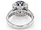 Pre-Owned Blue And White Cubic Zirconia Platineve Ring 9.63ctw