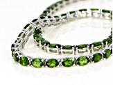 Pre-Owned Green Chrome Diopside Rhodium Over Silver Necklace 29.47ctw
