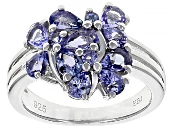 Picture of Pre-Owned Blue tanzanite rhodium over sterling silver ring 1.51ctw