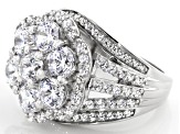 Pre-Owned White Cubic Zirconia Rhodium Over Sterling Silver Ring 8.64ctw
