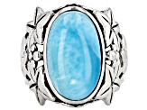 Pre-Owned Blue larimar sterling silver ring