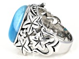 Pre-Owned Blue larimar sterling silver ring