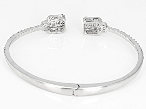Pre-Owned White Cubic Zirconia Rhodium Over Sterling Silver Bracelet 3.91ctw