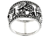 Pre-Owned Gray marcasite sterling silver ring