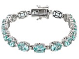 Pre-Owned Green lab spinel rhodium over silver bracelet 19.80ctw