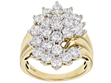 Picture of Pre-Owned White Cubic Zirconia 18k Yellow Gold Over Sterling Silver Ring 6.95ctw
