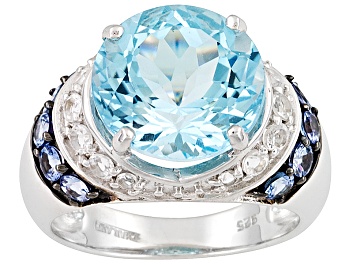 Picture of Pre-Owned Blue Glacier Topaz rhodium over sterling silver ring 8.7ctw