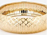 Pre-Owned 18k Yellow Gold Over Bronze Diamond Cut Flex Bangle 6.75 inch