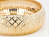 Pre-Owned 18k Yellow Gold Over Bronze Diamond Cut Flex Bangle 6.75 inch