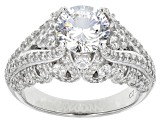 Pre-Owned Cubic Zirconia Rhodium Over Sterling Silver Ring 5.52ctw (3.42ctw DEW)