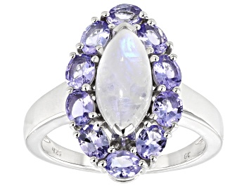 Picture of Pre-Owned Tanzanite Rhodium Over Sterling Silver Ring 1.60ctw