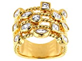 Pre-Owned White Cubic Zirconia 18k Yellow Gold Over Silver Ring 3.63ctw
