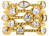 Pre-Owned White Cubic Zirconia 18k Yellow Gold Over Silver Ring 3.63ctw