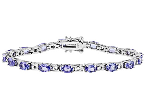 Pre-Owned Blue Tanzanite Rhodium Over Silver Bracelet 5.86ctw