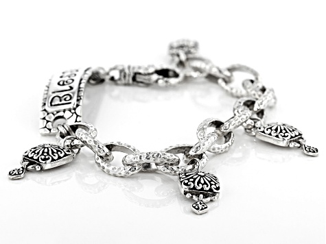 9ct White Gold Charm Bracelet With Padlock Clasp & 5 Charms. - Vintage  Jewellery & Watches Online