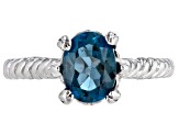 Pre-Owned  London Blue, Glacier Topaz(TM) And White Topaz Rhodium Over Silver Set of 3 Rings 3.4ctw