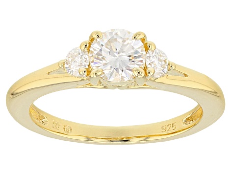 Pre-Owned Moissanite 14k Yellow Gold Over Silver Ring .80ctw D.E.W