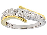 Pre-Owned Moissanite Platineve And 14k Yellow Gold Over Platineve Ring .76ctw D.E.W