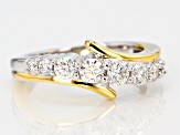 Pre-Owned Moissanite Platineve And 14k Yellow Gold Over Platineve Ring .76ctw D.E.W
