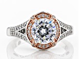 Pre-Owned White Cubic Zirconia Platineve ™ & 18K Rose Gold Over Sterling Silver Ring 3.68CTW