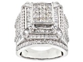 Pre-Owned White Cubic Zirconia Rhodium Over Sterling Silver Ring 6.73ctw