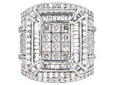 Pre-Owned White Cubic Zirconia Rhodium Over Sterling Silver Ring 6.73ctw