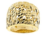 Pre-Owned Moda Al Massimo™ 18k Yellow Gold over Bronze textured wide band ring