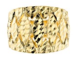 Pre-Owned Moda Al Massimo™ 18k Yellow Gold over Bronze textured wide band ring