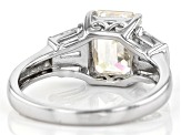 Pre-Owned Strontium Titanate And White Zircon Rhodium Over Silver Ring 4.27ctw