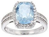 Pre-Owned Aquamarine Rhodium Over Sterling Silver Ring 3.1ctw