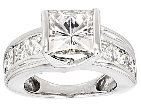 Pre-Owned Moissanite Platineve Ring 5.56ctw D.E.W