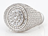 Pre-Owned White Cubic Zirconia Rhodium Over Sterling Silver Ring 2.60ctw