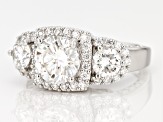 Pre-Owned Moissanite Platineve Ring 3.90ctw D.E.W