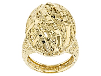 Picture of Pre-Owned 18k Yellow Gold Over Bronze Lattice Oval Ring