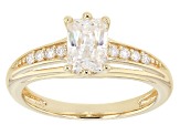 Pre-Owned Moissanite 14k Yellow Gold Over Silver Ring 1.36ctw DEW
