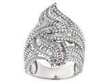 Pre-Owned Cubic Zirconia Rhodium Over Sterling Silver Ring 5.48ctw
