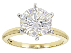 Pre-Owned Moissanite 14k Yellow Gold Ring 3.10ct Diamond Equivalent Weight