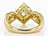 Pre-Owned Moissanite 14k Yellow Gold Over Silver Ring 1.36ctw DEW.