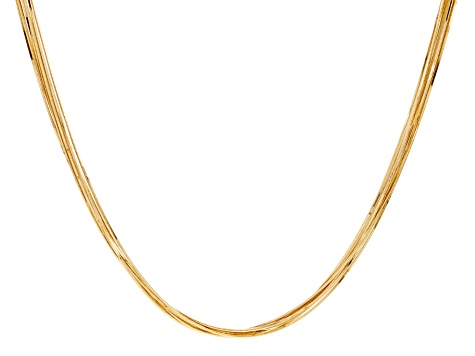 Pre-Owned 18k Yellow Gold Over Bronze Multi-Strand Square Snake 24 inch Necklace