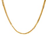 Pre-Owned 18k Yellow Gold Over Bronze Multi-Strand Square Snake 24 inch Necklace