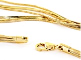 Pre-Owned 18k Yellow Gold Over Bronze Multi-Strand Square Snake 24 inch Necklace